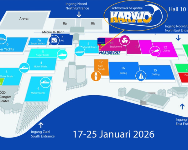 Karyvo op BOOT Düsseldorf Hal 10 Standnummer A73